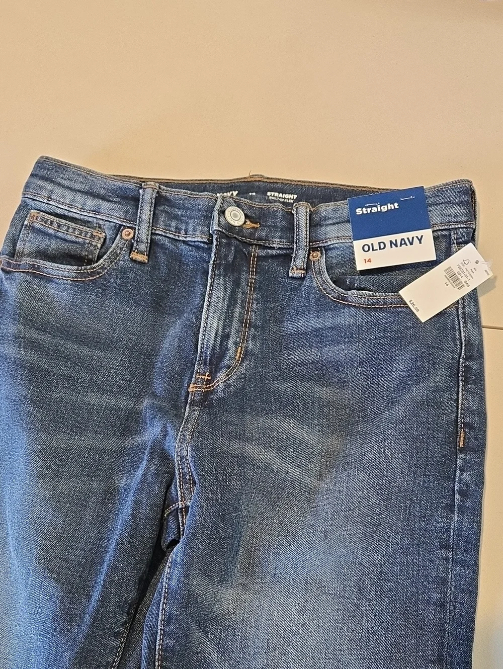 Old Navy Boy's Dark Blue Straight-Leg Jeans Size 14